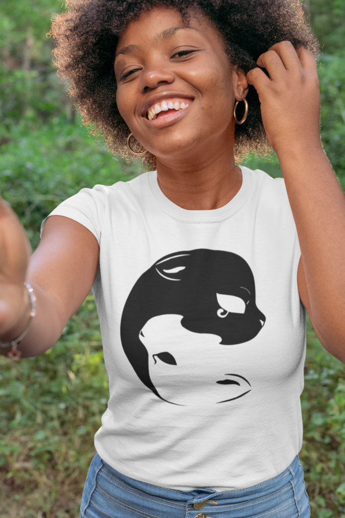 t shirt mockup of a smiling woman in the woods 30614